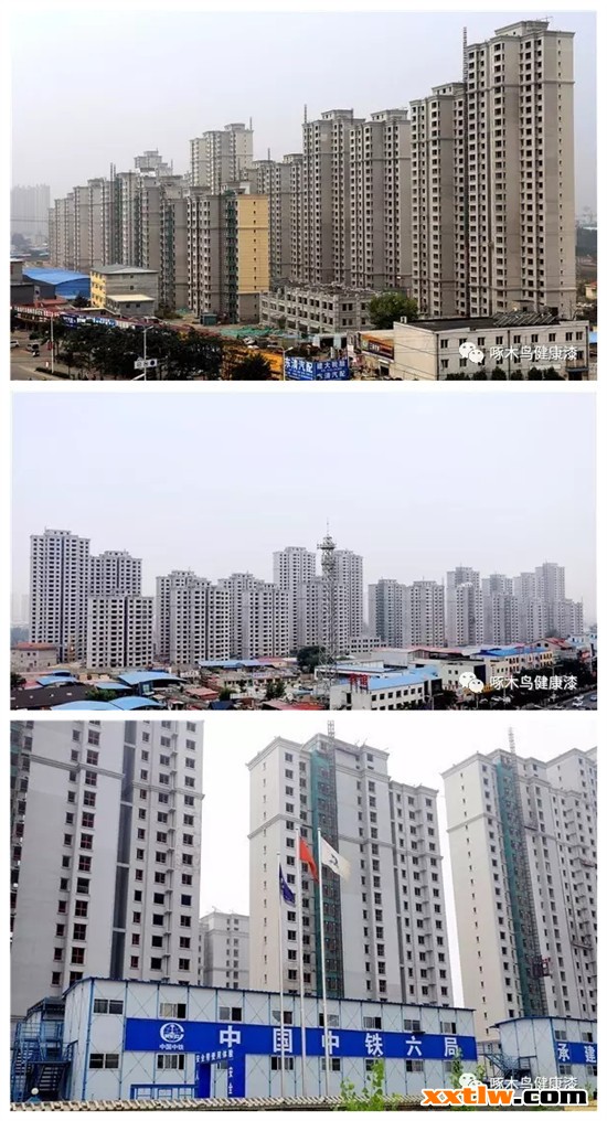 啄木鳥漆中標(biāo)秦鐵佳園外墻仿石漆工程